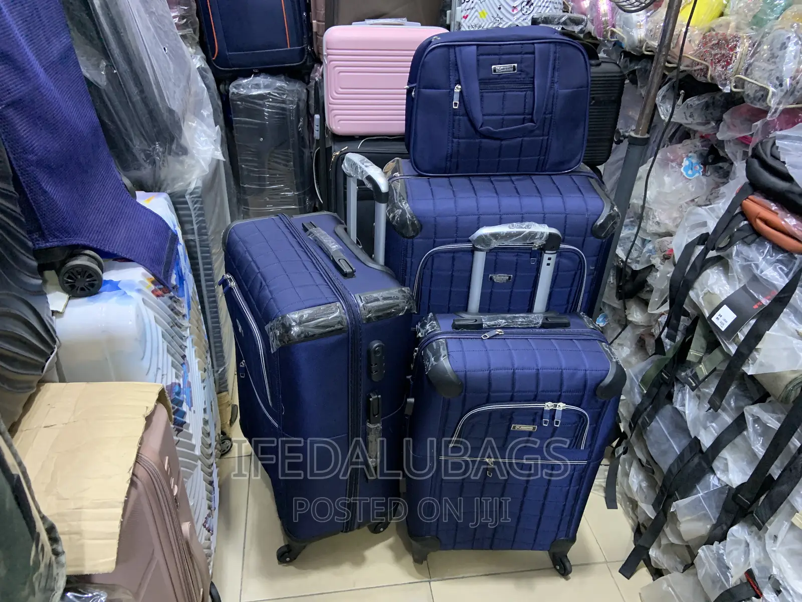 Set of Quality Blue Travel Luggage With Carry on Kit