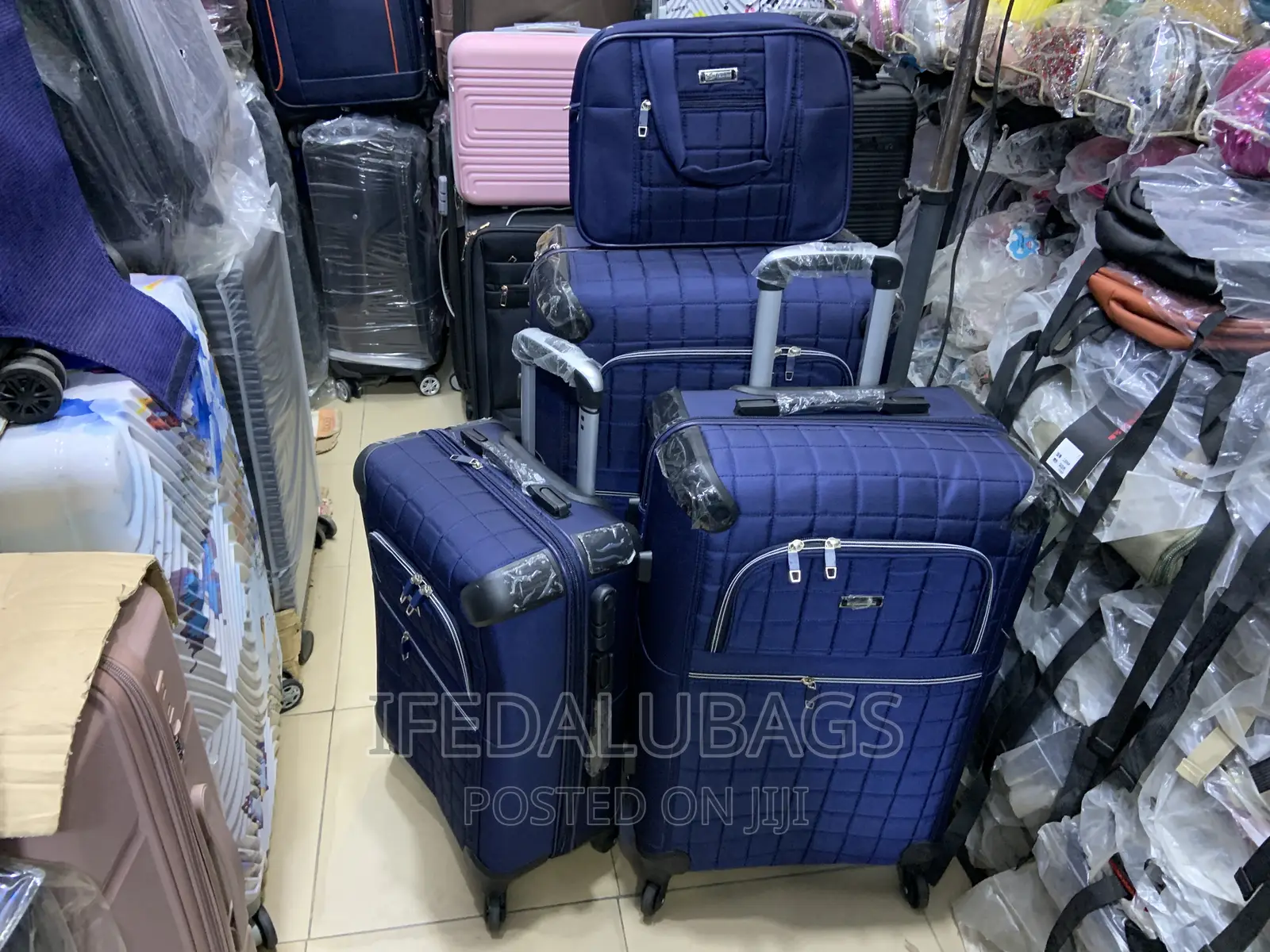 Set of Quality Blue Travel Luggage With Carry on Kit