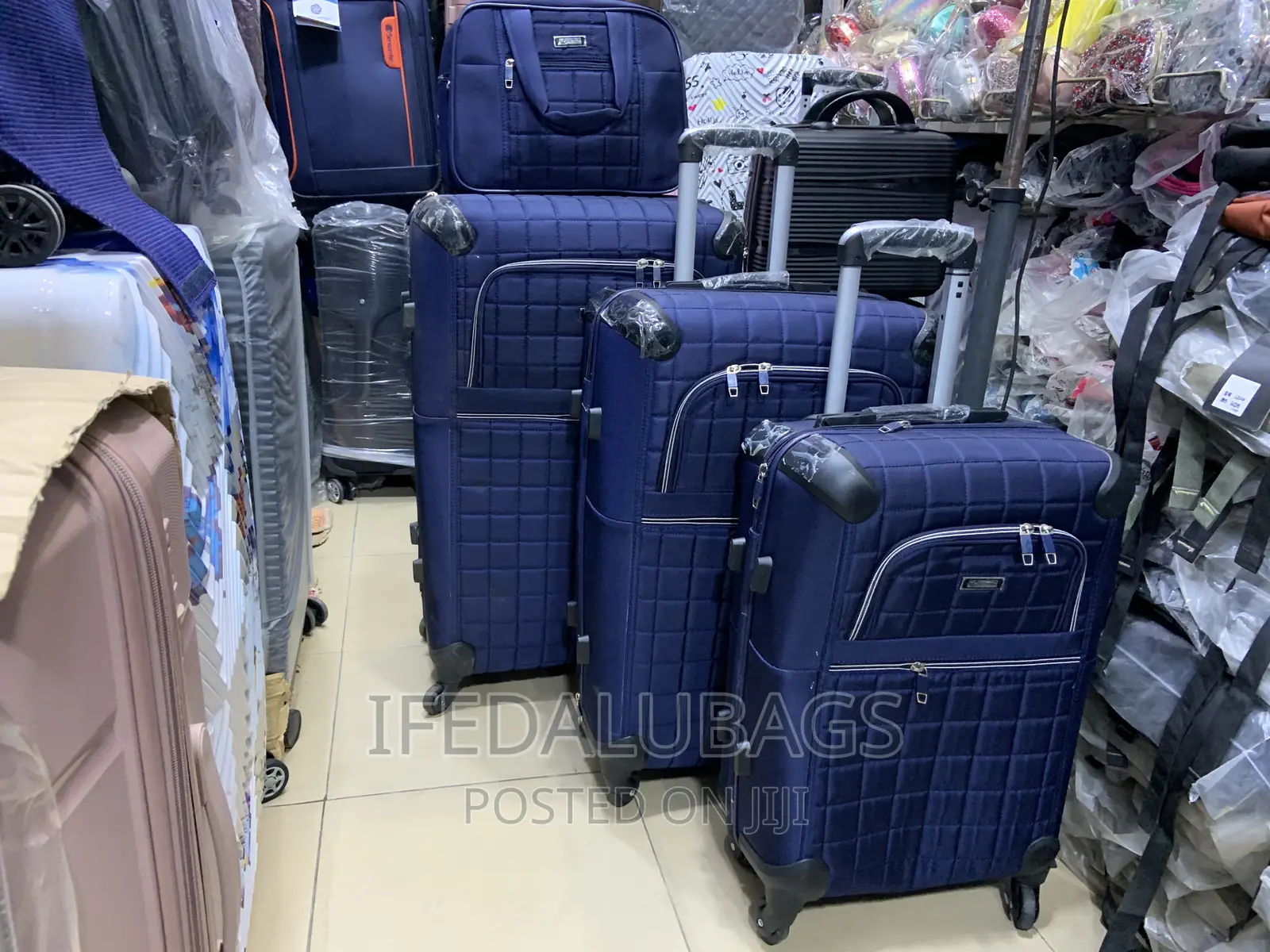 Set of Quality Blue Travel Luggage With Carry on Kit