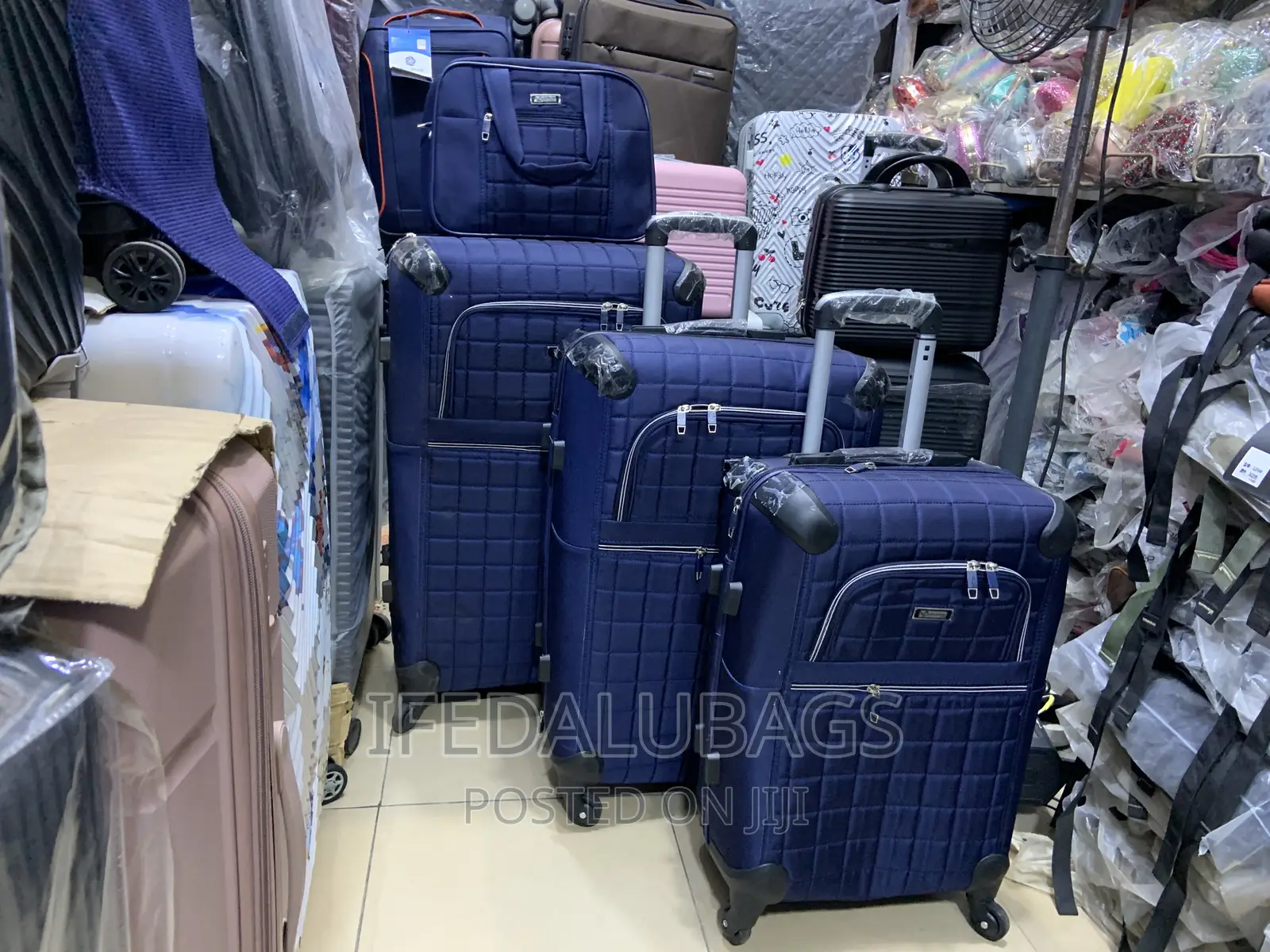 Set of Quality Blue Travel Luggage With Carry on Kit
