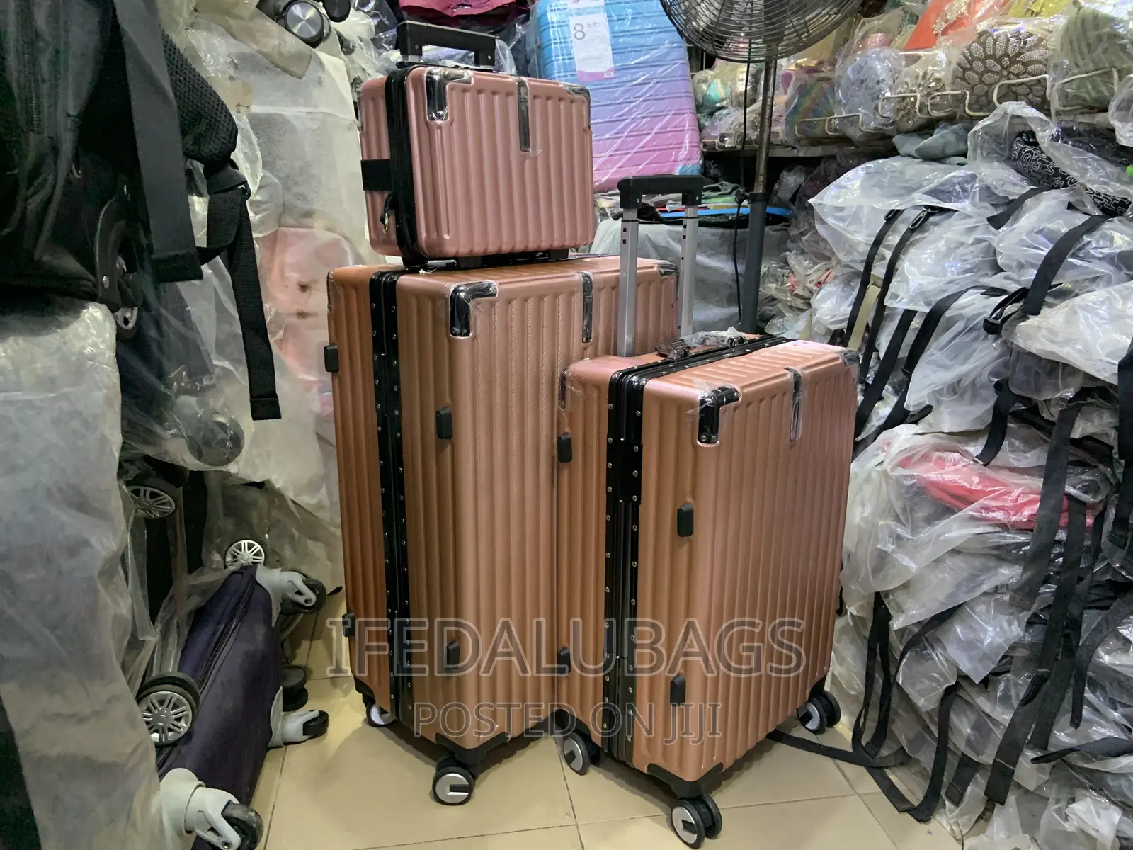 Set of Quality Aluminum Frame Peach Travel Luggage