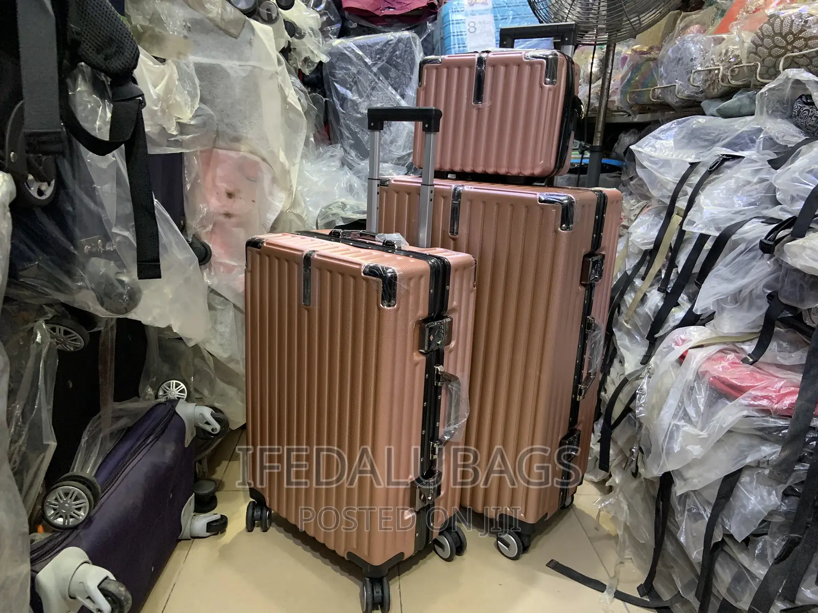 Set of Quality Aluminum Frame Peach Travel Luggage
