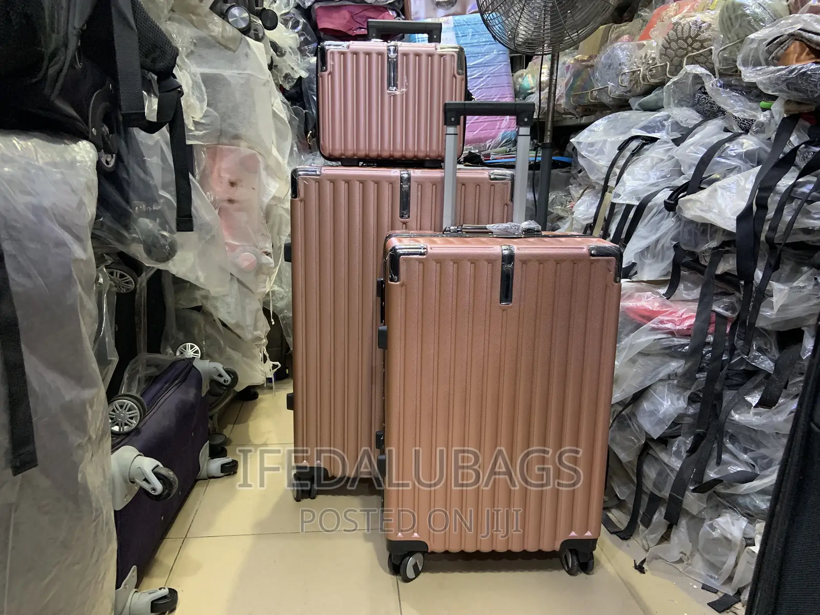 Set of Quality Aluminum Frame Peach Travel Luggage