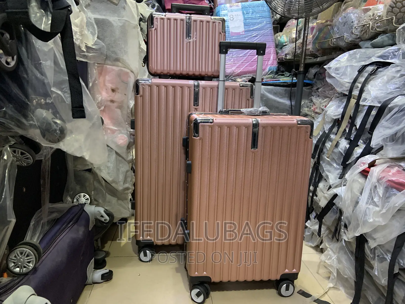 Set of Quality Aluminum Frame Peach Travel Luggage