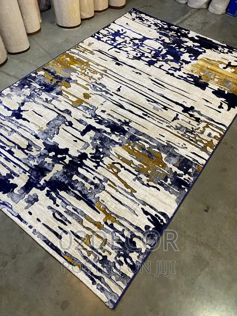 Blie And Gold Designs Center Rugs(5/7 And 7/10)