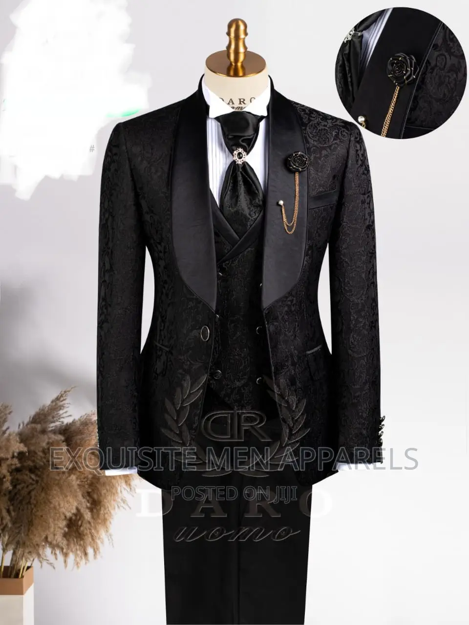 Turkish Flower Design Tuxedo Daro Men's Suit