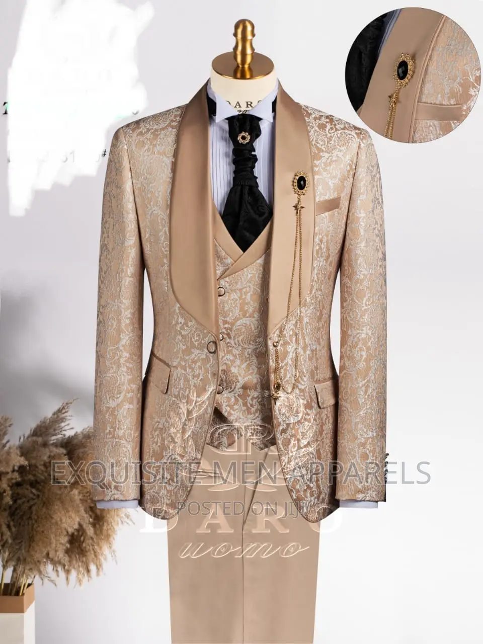 Turkish Flower Design Tuxedo Men's Suit
