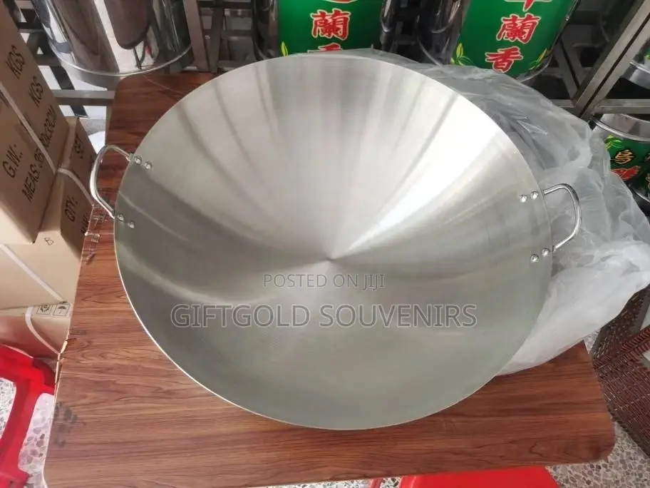 Professional Stainless Steel 60cm Wok Kitchen Utensils Fry