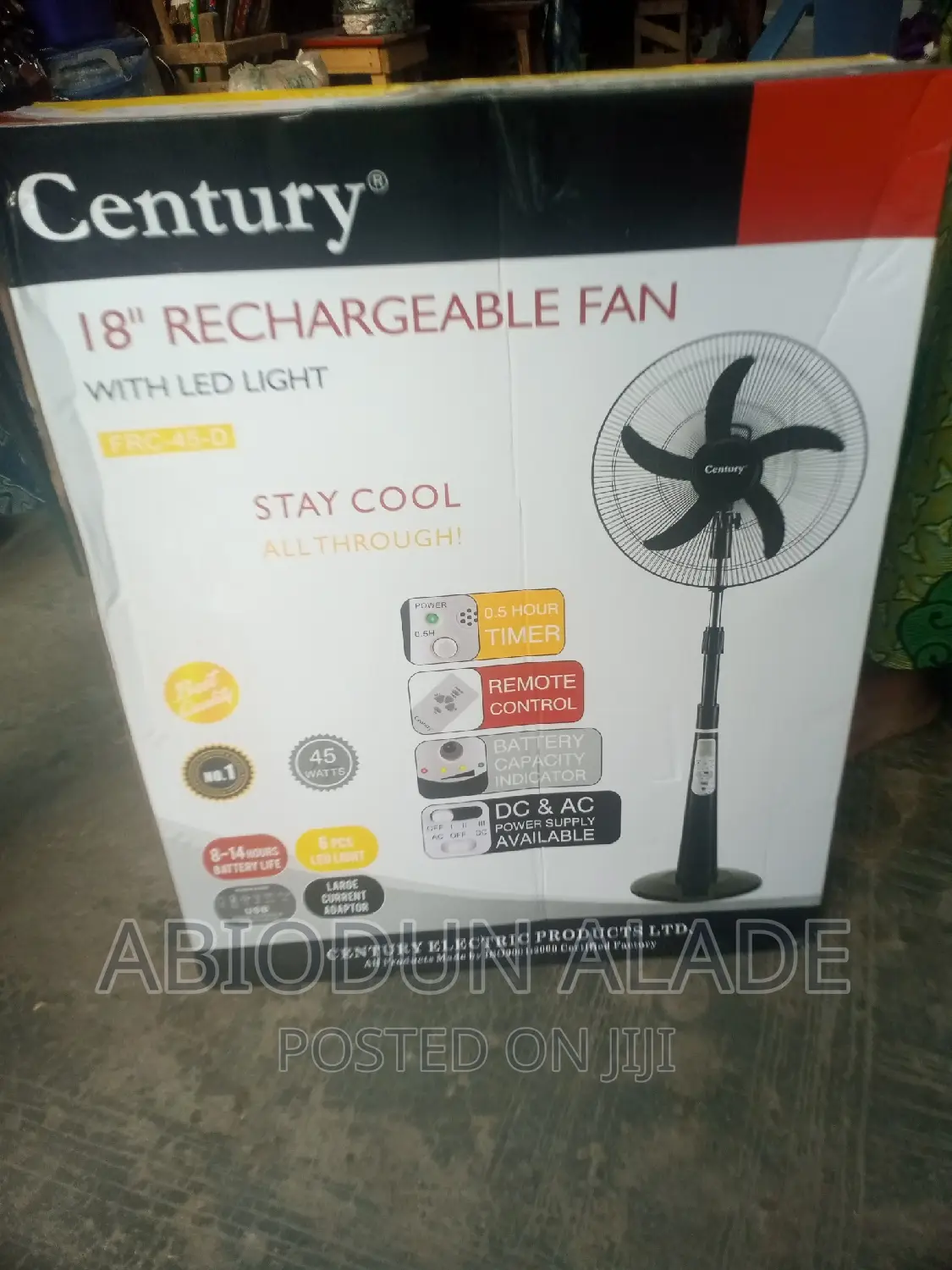 Century 18 Inches Rechargeable Fan