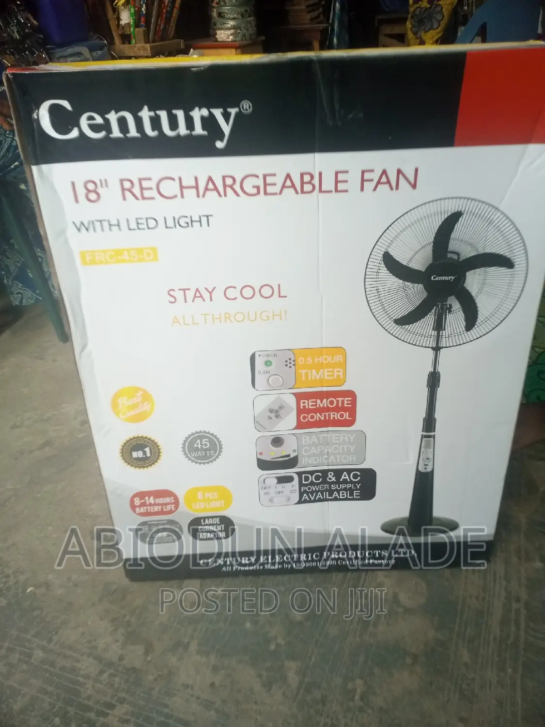 Century 18 Inches Rechargeable Fan