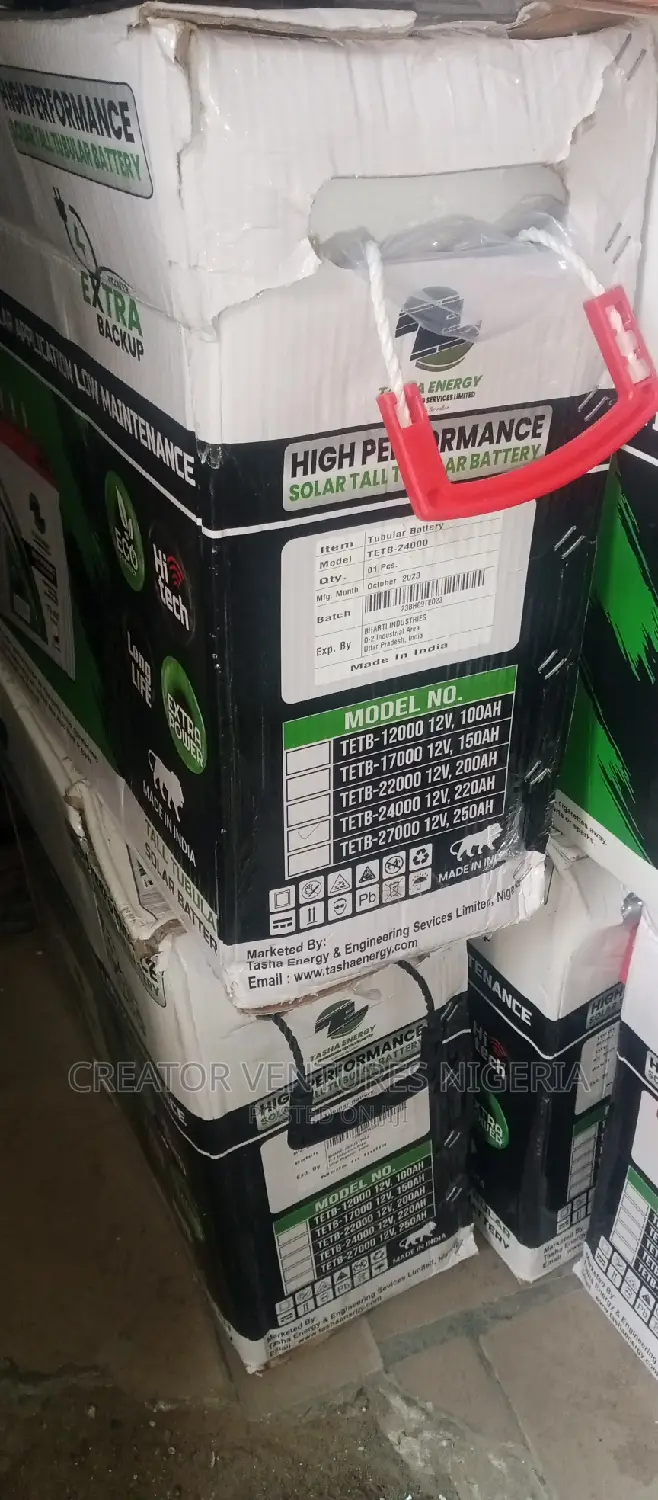 Solar Battery Tasha Energy 220ah India,Tubular Lithium