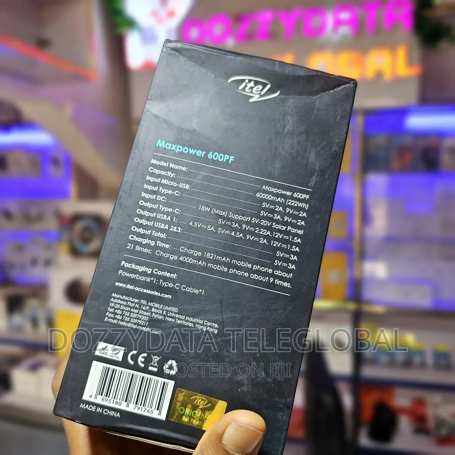 Itel Greenew Powerbank - 60000mah - Black