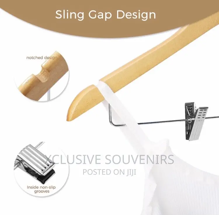 10pcs Wooden Hanger With Clip
