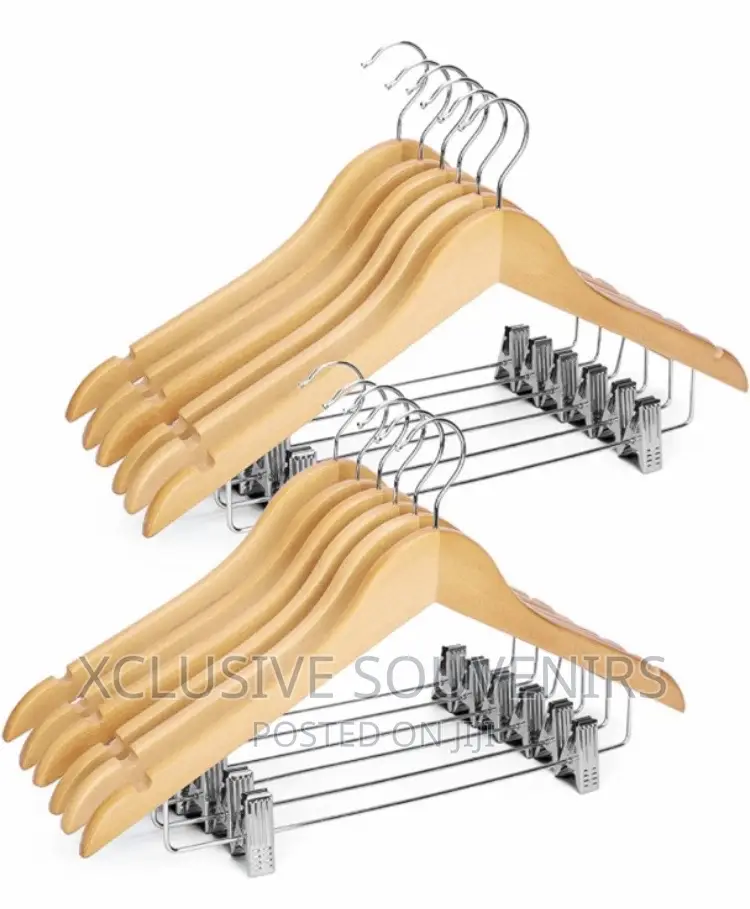 10pcs Wooden Hanger With Clip