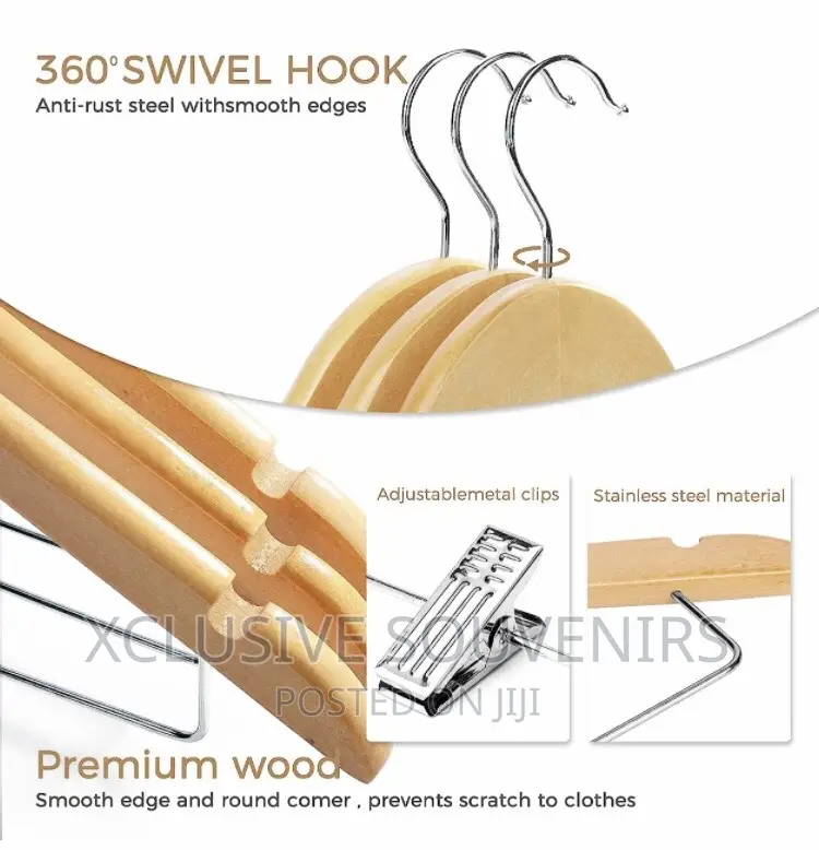 10pcs Wooden Hanger With Clip