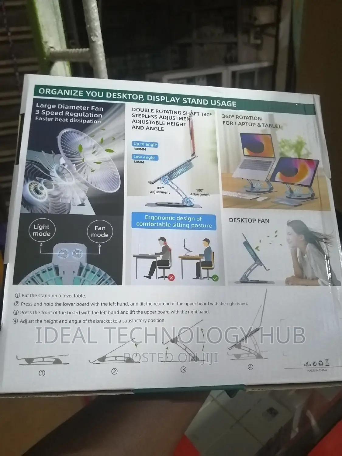 Laptop Stand v 5.1 360 Rotation With Electric Fan