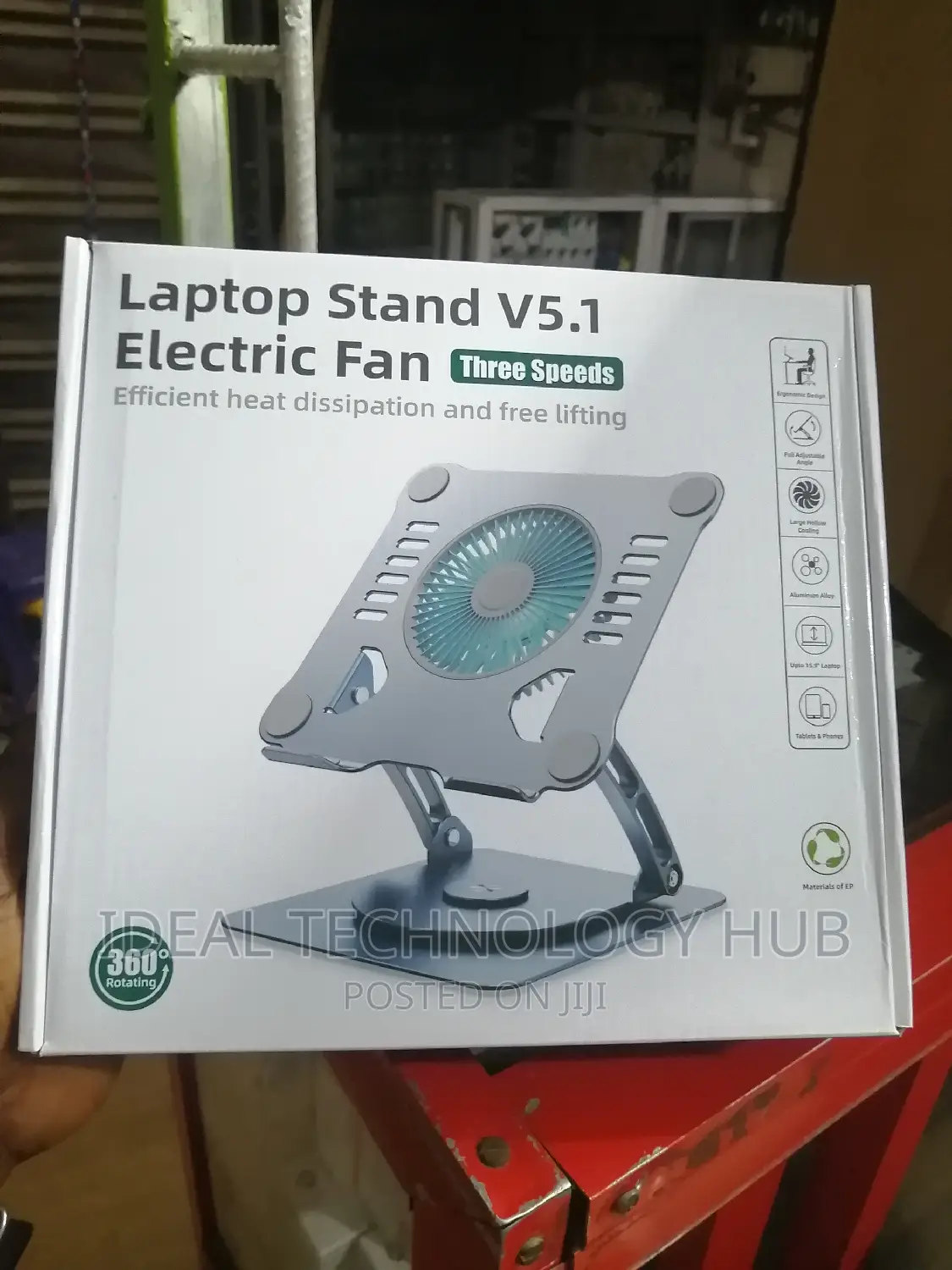 Laptop Stand v 5.1 360 Rotation With Electric Fan