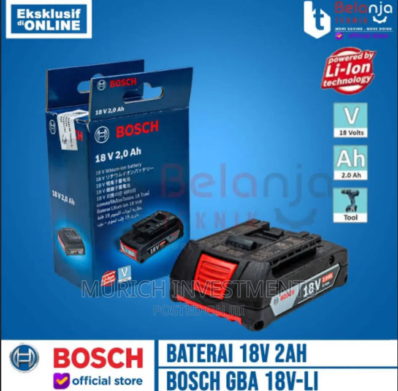 Bosch Battery 18V 2ah Battery Cordless Lithium Ion GBA 18V