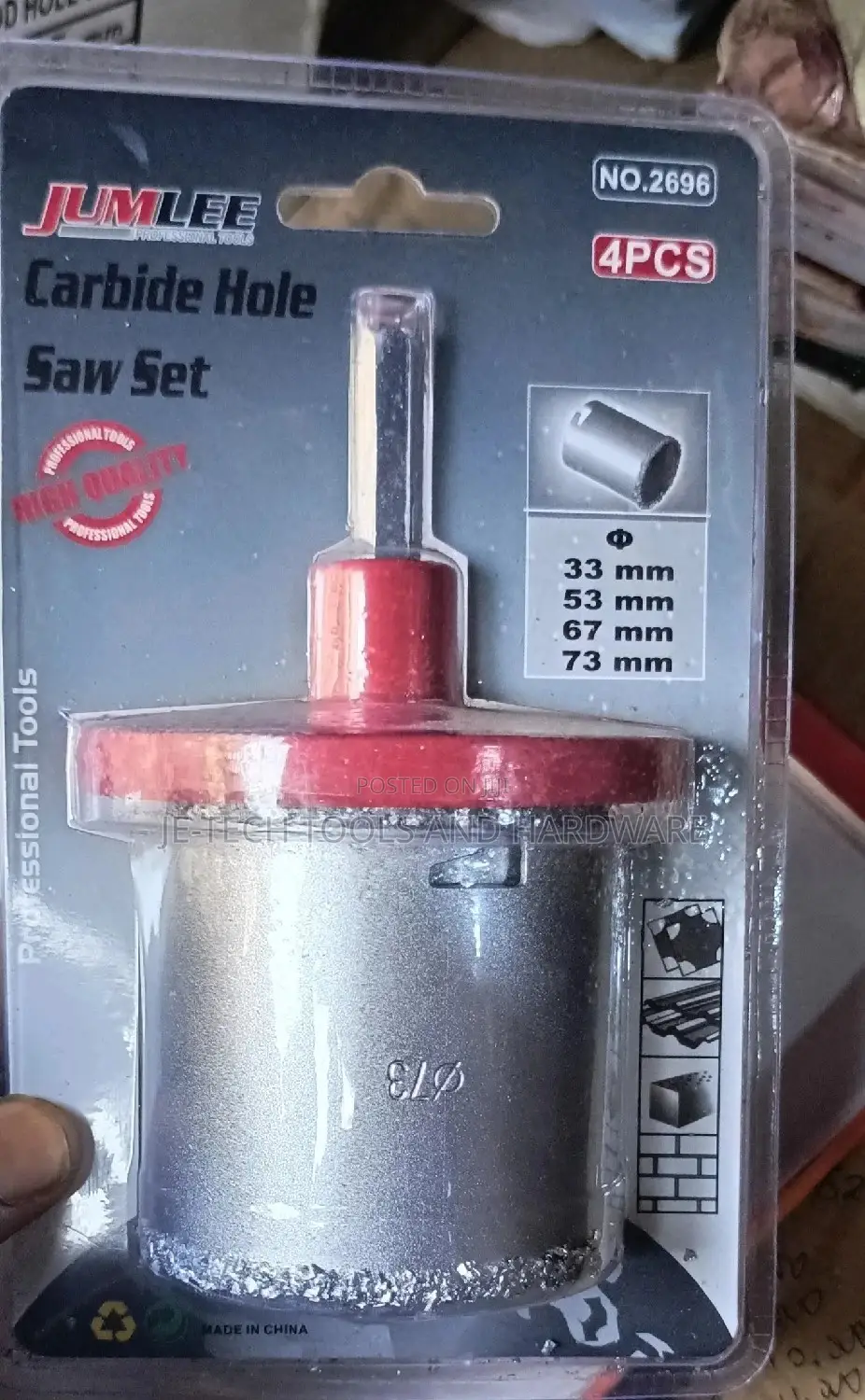 Ties Hole Saw Carbide Set - 4 Pieces