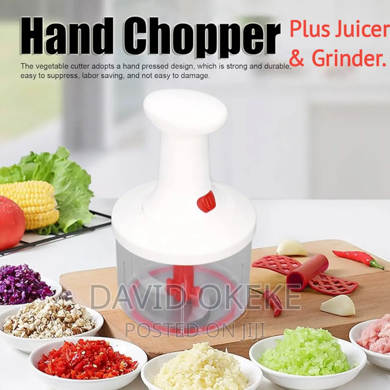 3 in 1 Kitchen Items, Vegetable Chopper, Juicer and Grinder.