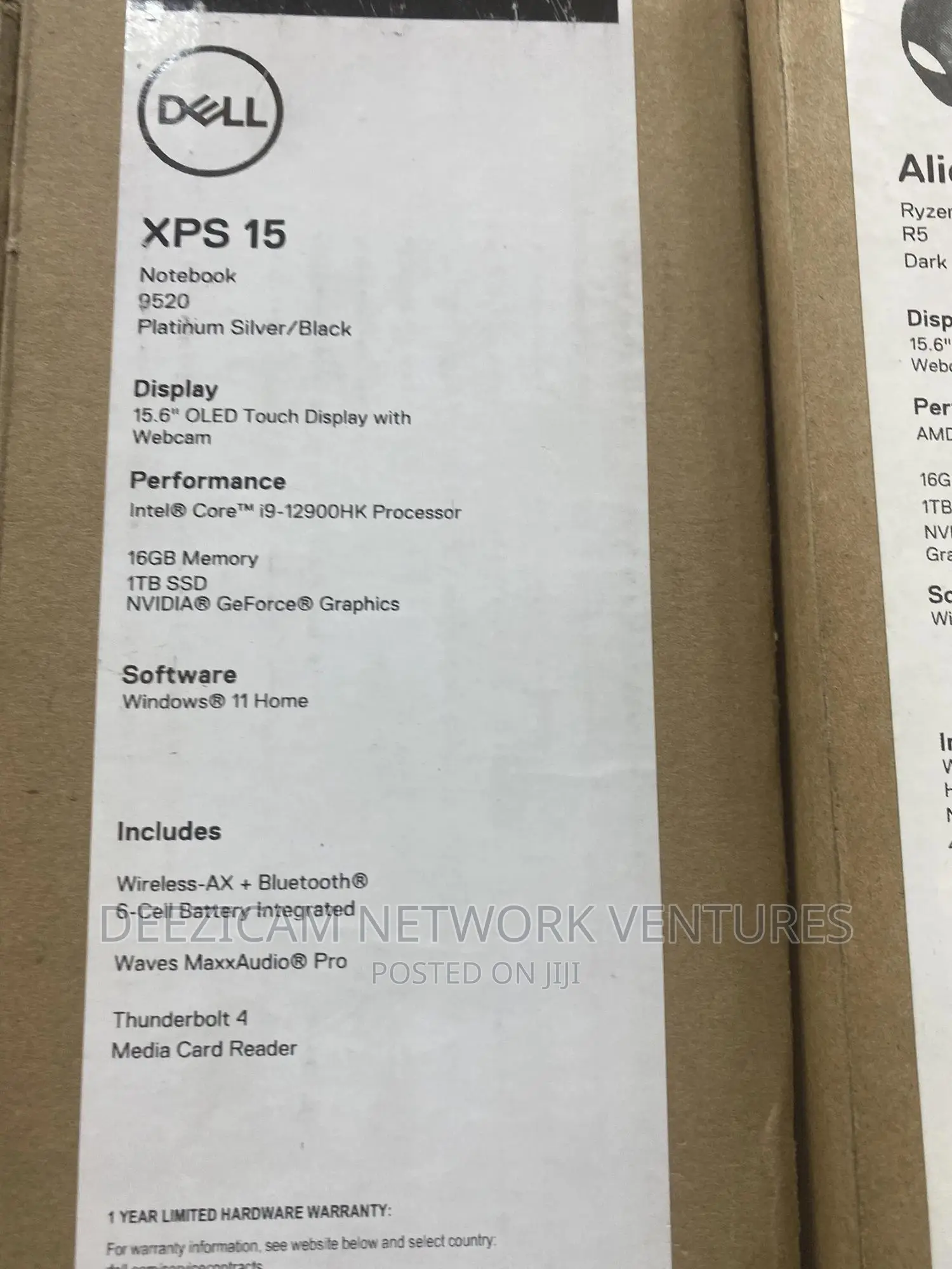 New Laptop Dell XPS 15 16GB Intel Core I9 SSD 1T
