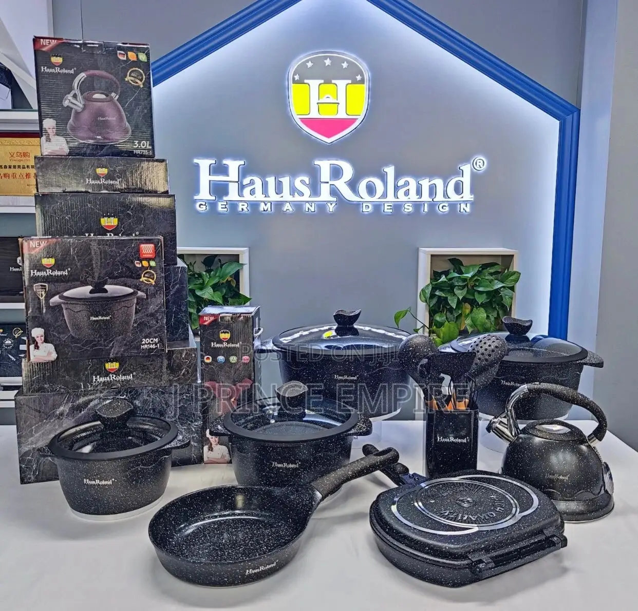 Haus Roland Die-Cast Granite Cookware, 20pcs, Marble Coated