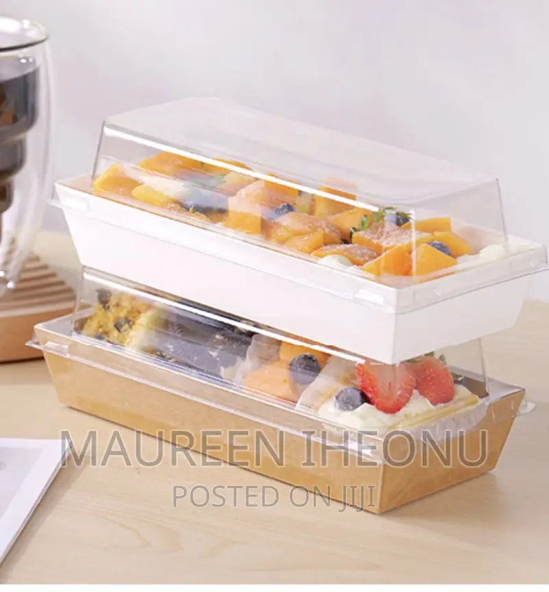 Kraft Pack With Transparent Lid - 12pcs