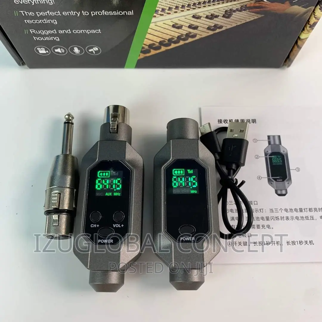 Wireless XLR Transmitter and Receiver Audio Mixer, PA