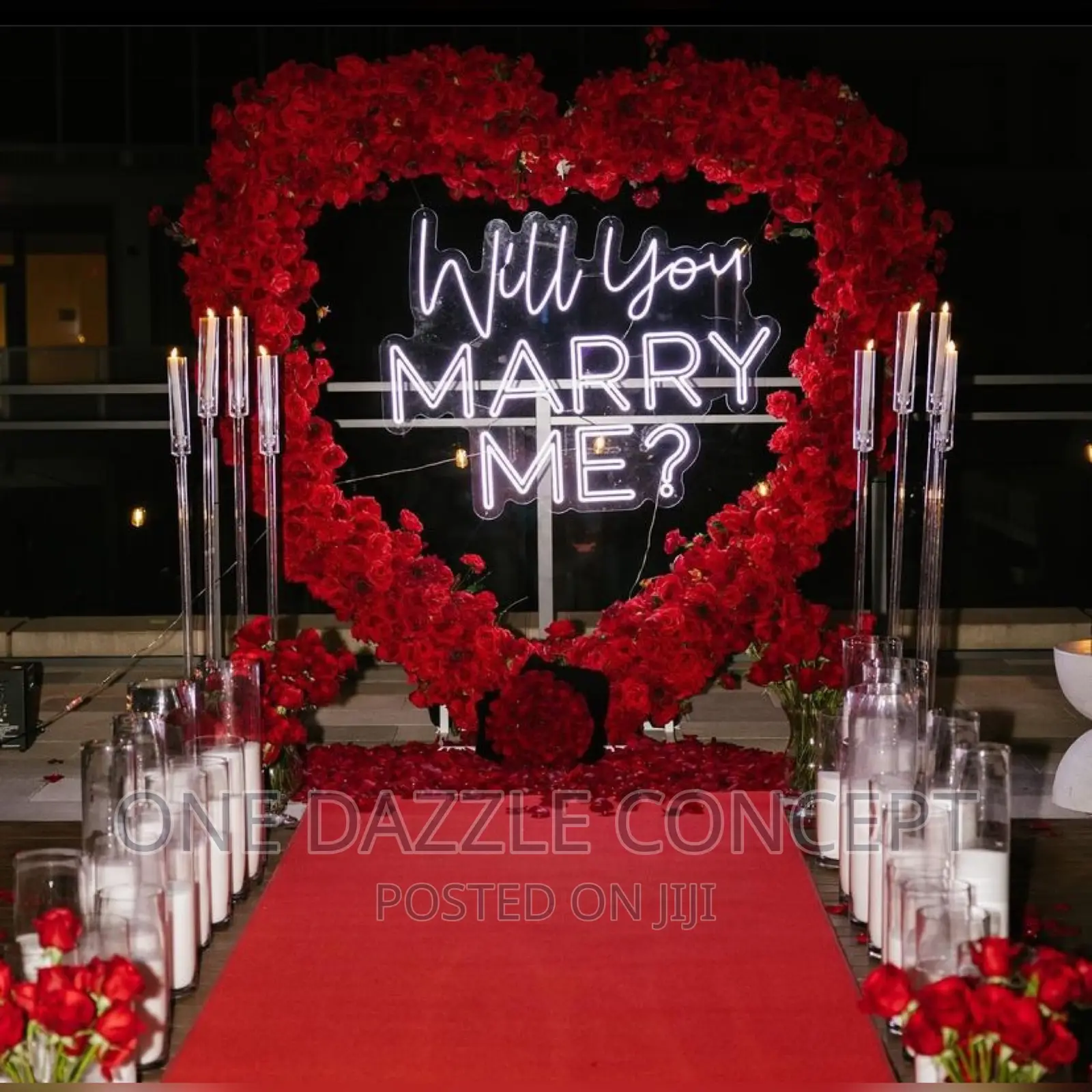 Luxury Red Proposal Decor