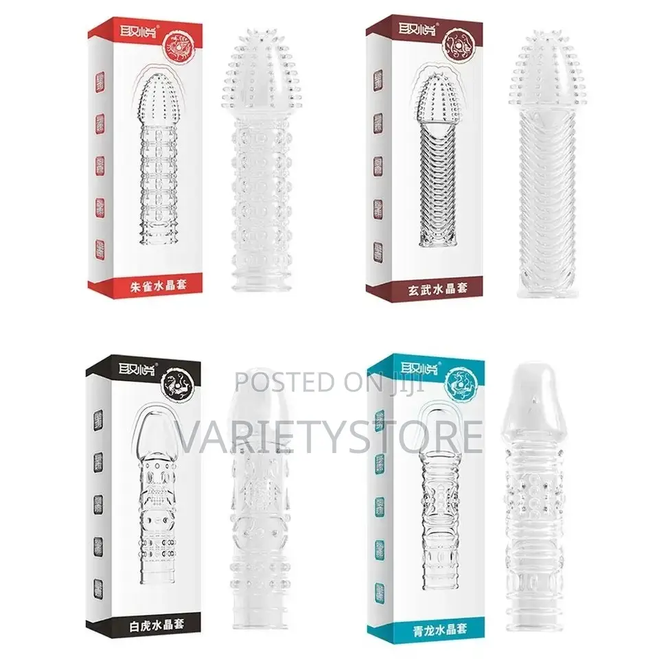 Delay Reusable Condom Penis Extender Sleeves Sex Toys