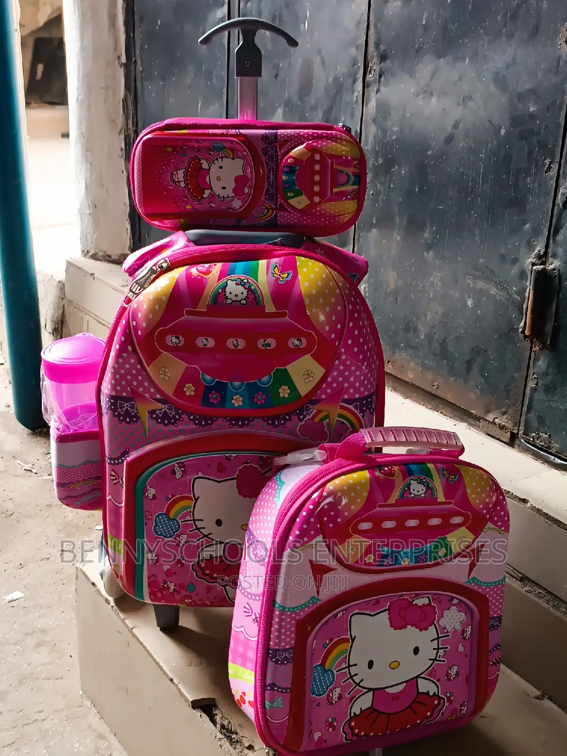 4 in 1 14 Inchkitty Kids Children's Girls Trolley School Bag