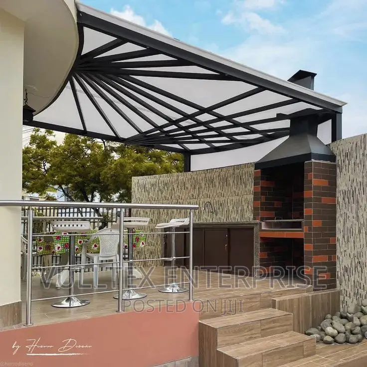 Outdoor Bar Area Pergola Covering