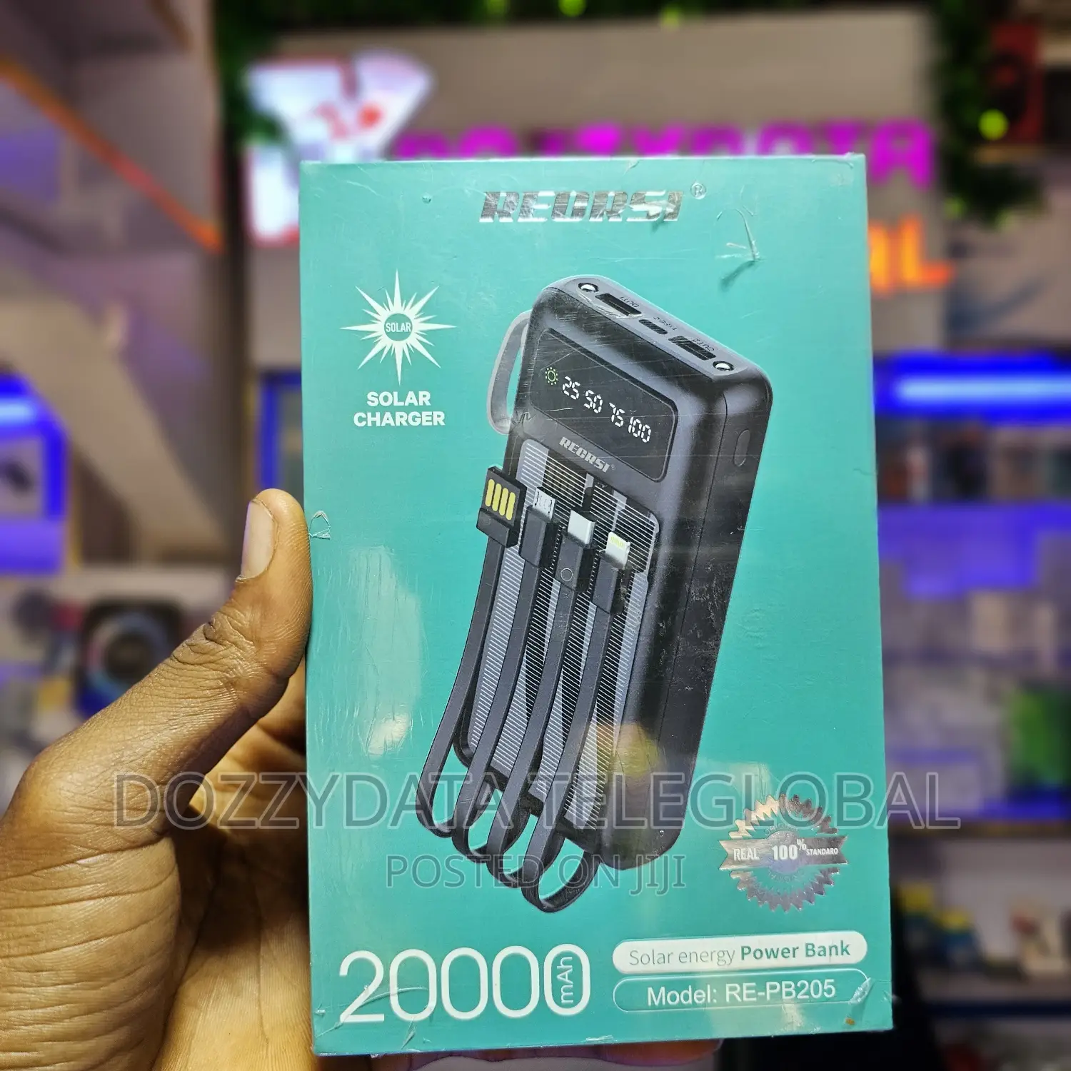 Recrsi 20000mah Solar Powerbank