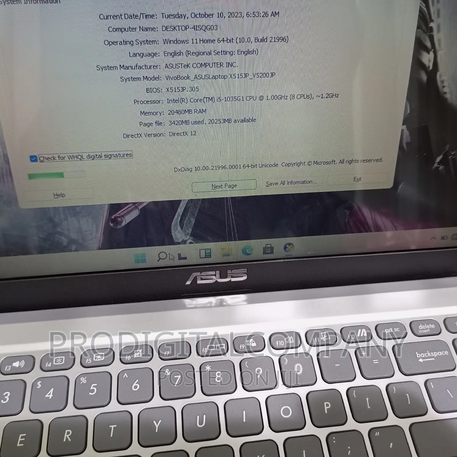 Laptop Asus VivoBook 15 X505BA 20GB Intel Core I5 SSD 512GB