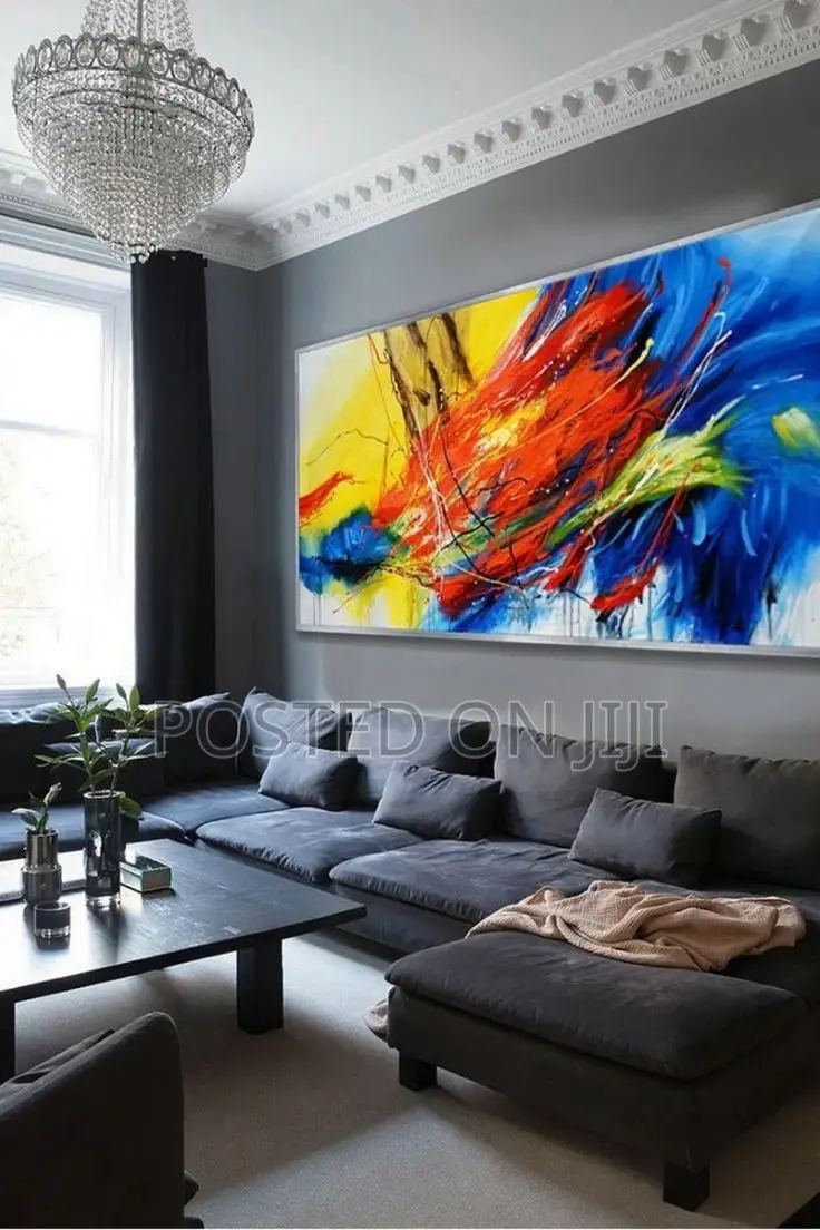 Blue, Red, Yellow and a Touch of Brown Abstract Painting