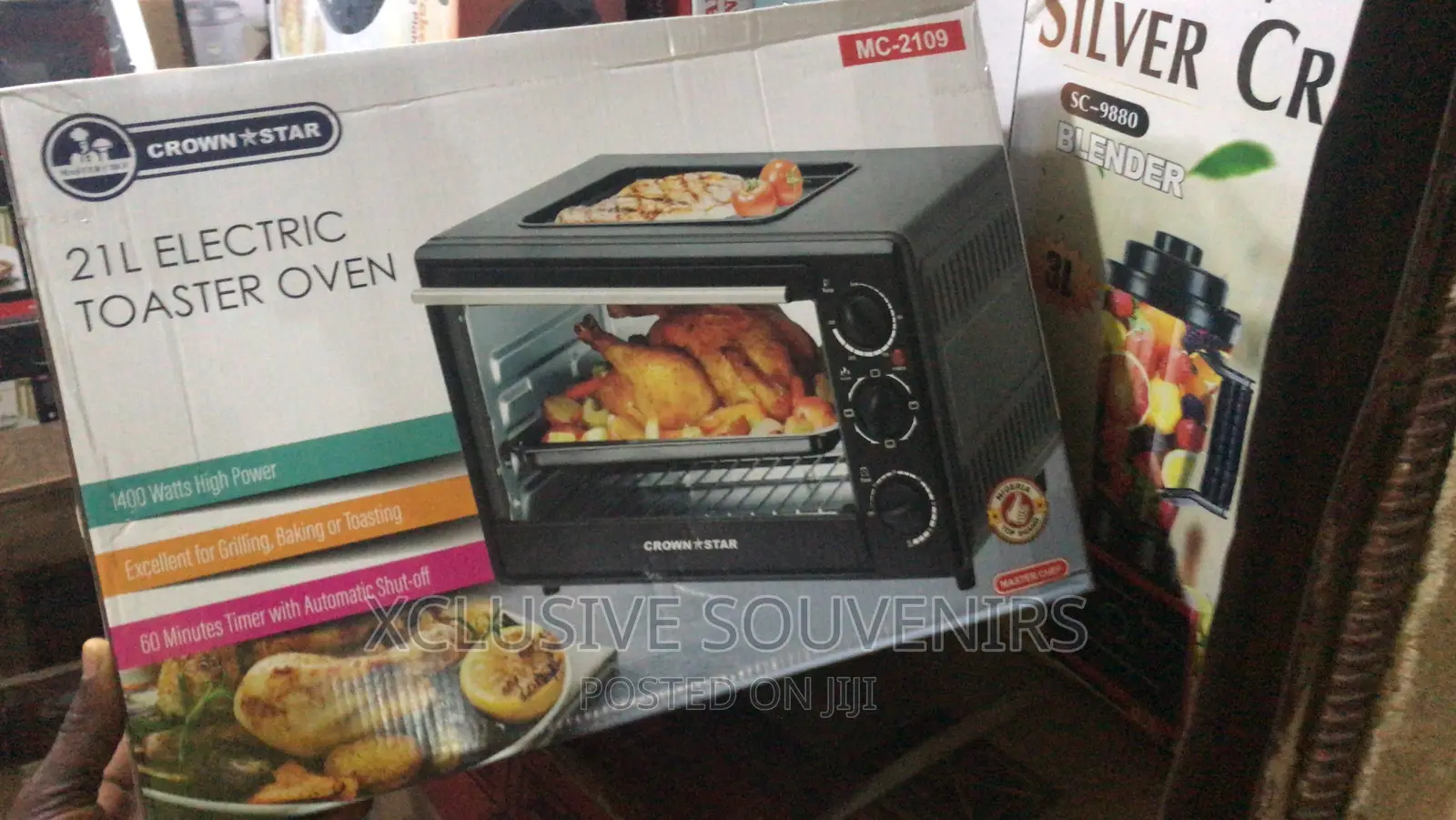 21L Crown Star Electric Toaster Oven With 60min Timer