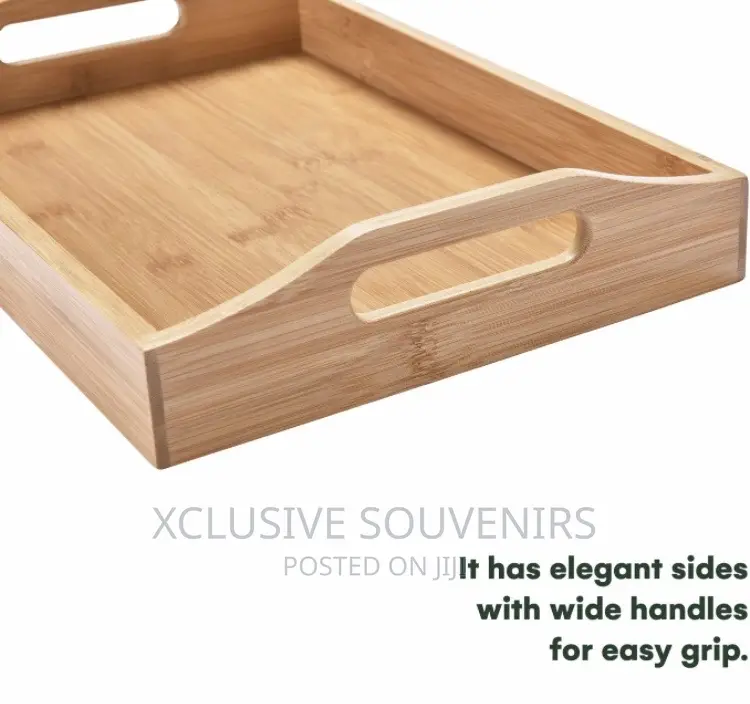 Bamboo Wooden Trays for Home, Restaurant Set of 3