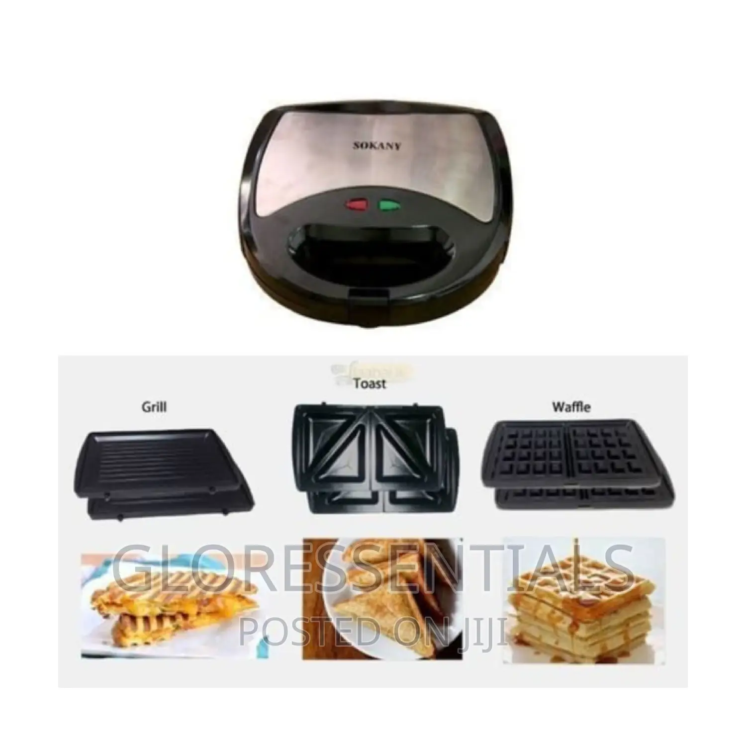 Sokany Sandwich Maker 3 In 1 Toaster/Waffle/Grill