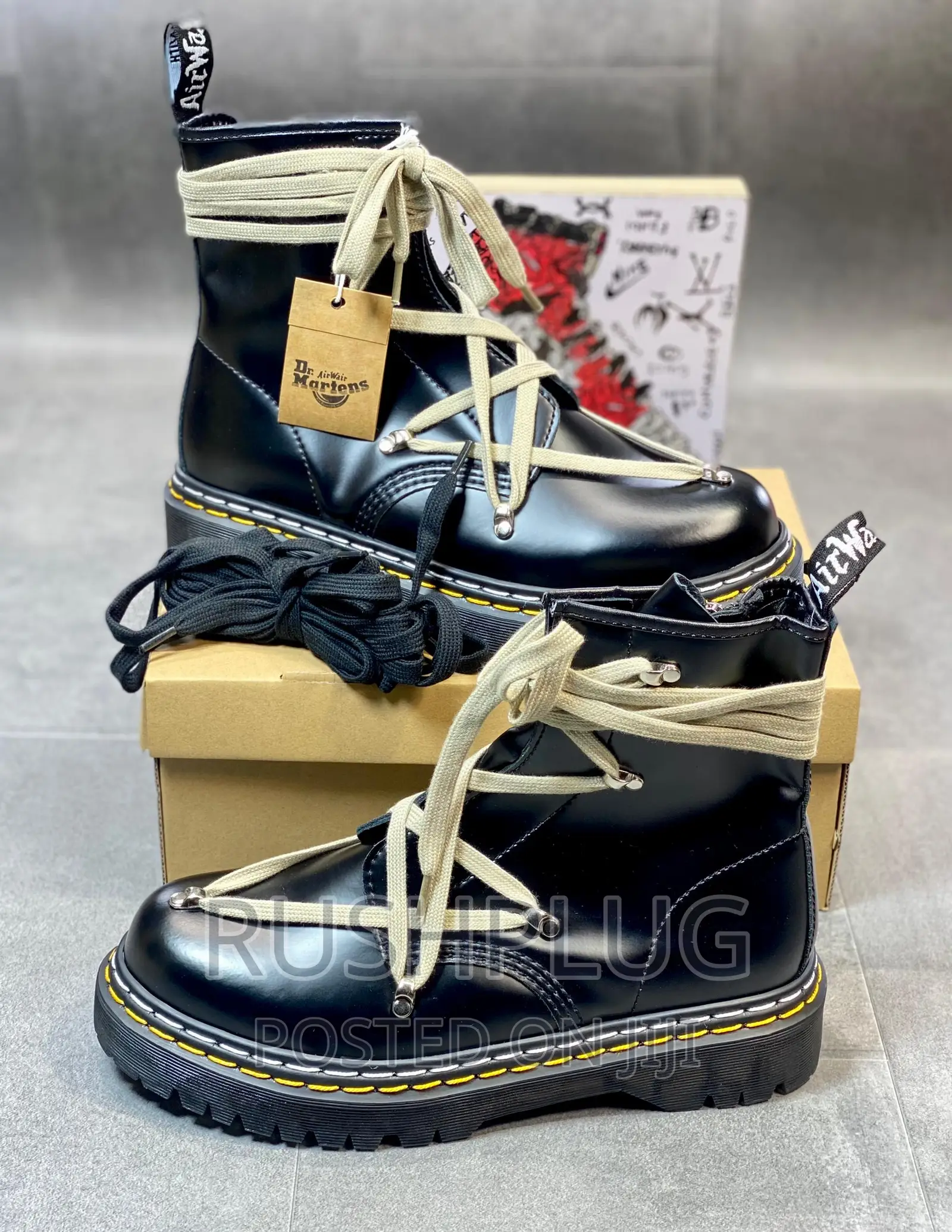 New Dr Martens Black Boots X Rick Owen