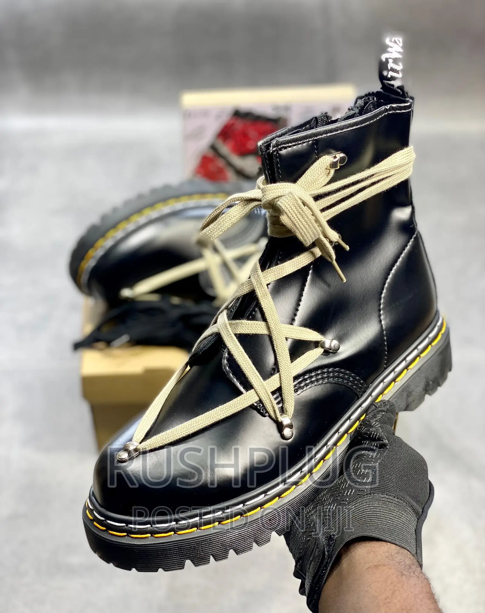 New Dr Martens Black Boots X Rick Owen