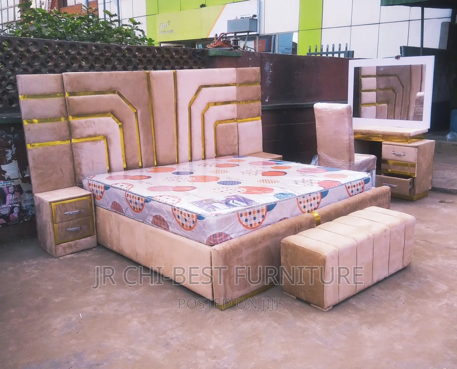 High Grade Set of Upholstery 6 by 6 Wooden Padded HDF Bedframe