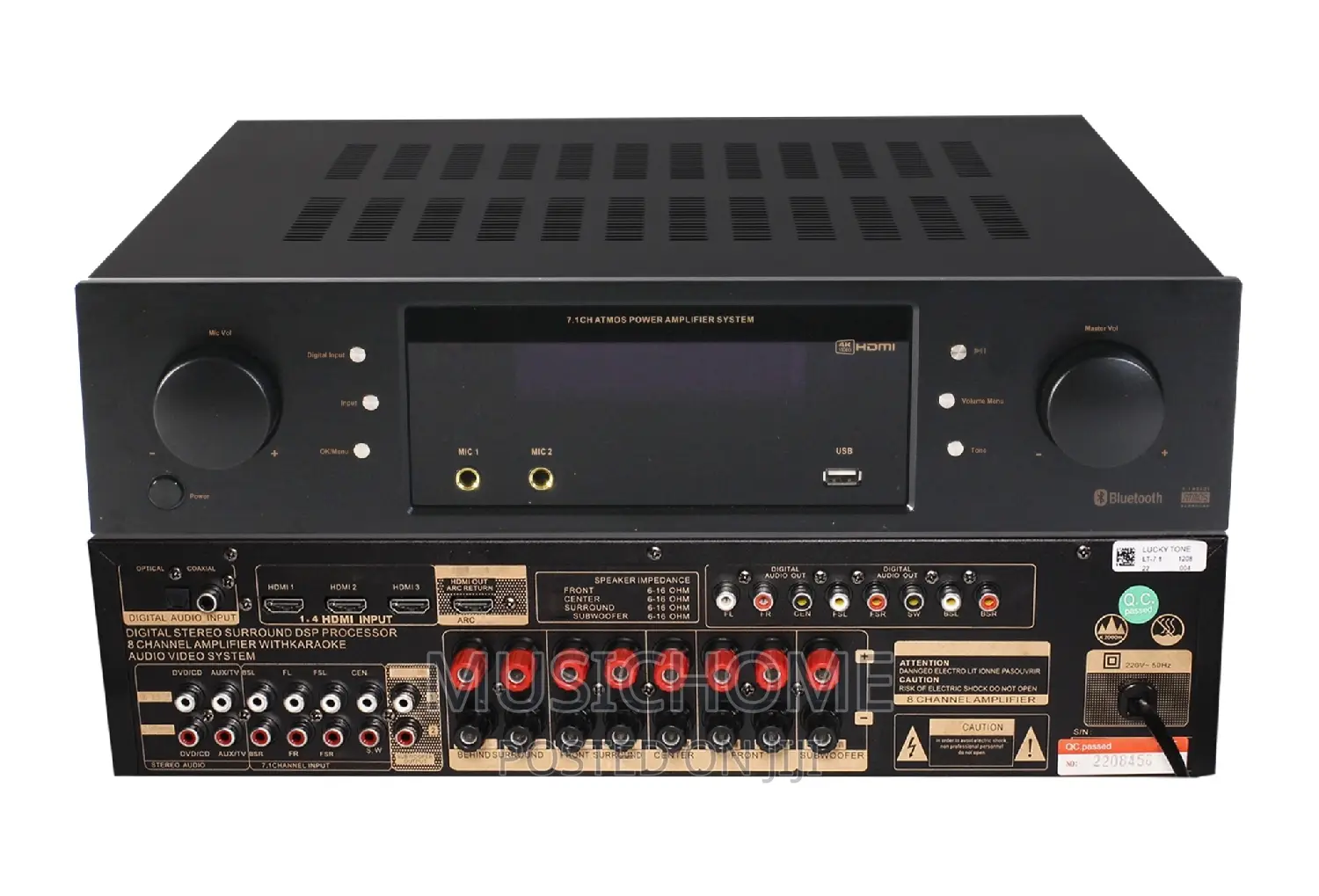 7.1 Cinema Amplifier With Bluetooth, USB and Remote Control