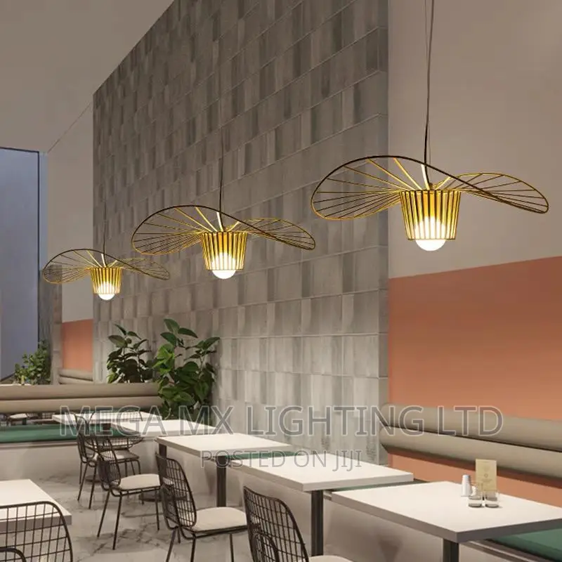 Nordic LED Vertigo Pendant Light 60cm (Straw Hat Design)