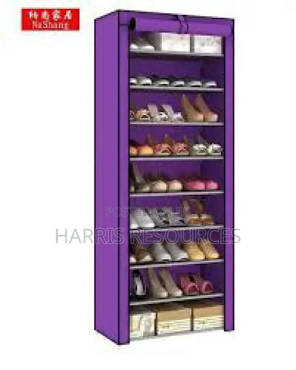 9 Layers Shoe Rack With Fabric Cover With Zip