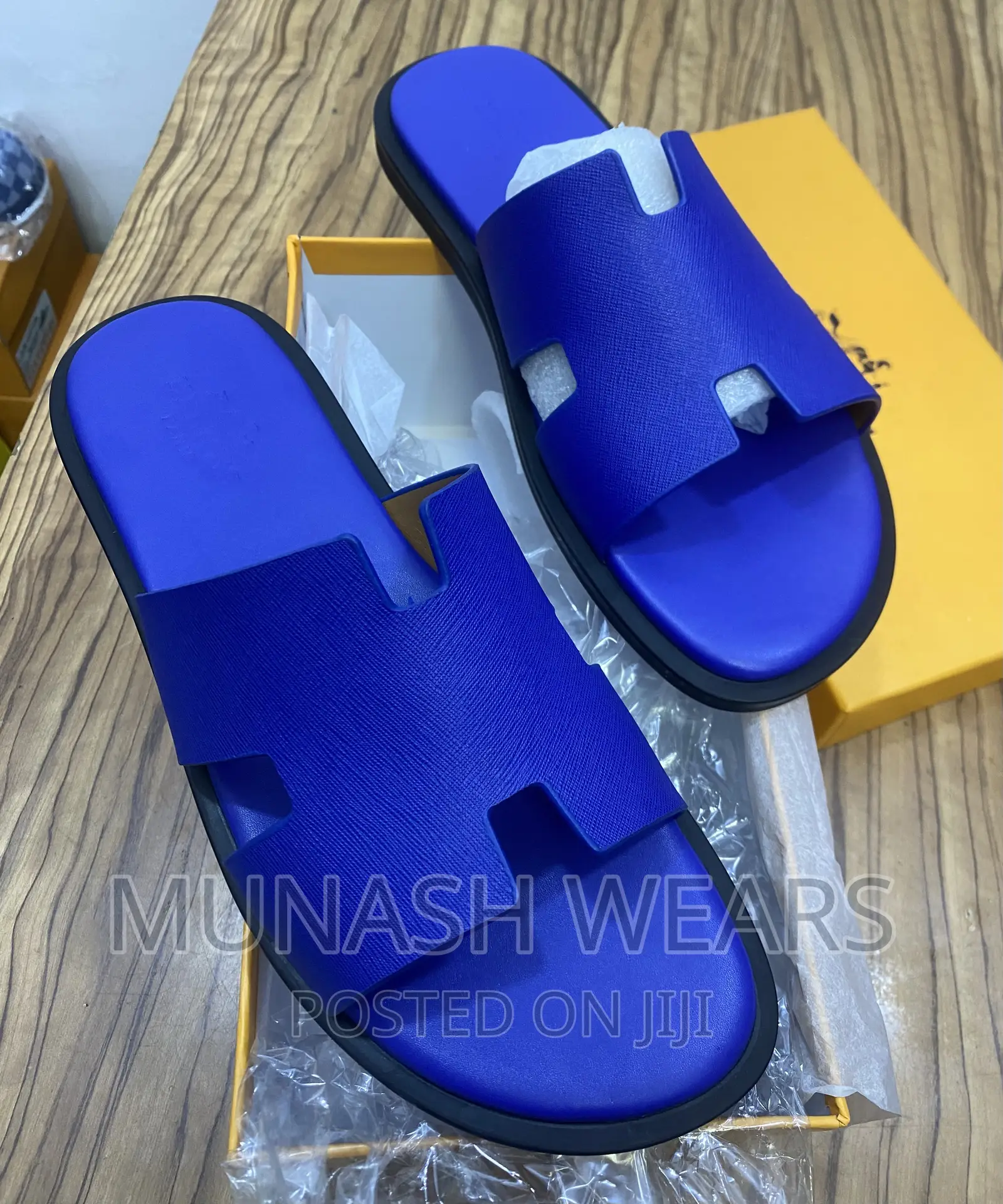 Original Hermes Leather Slipers