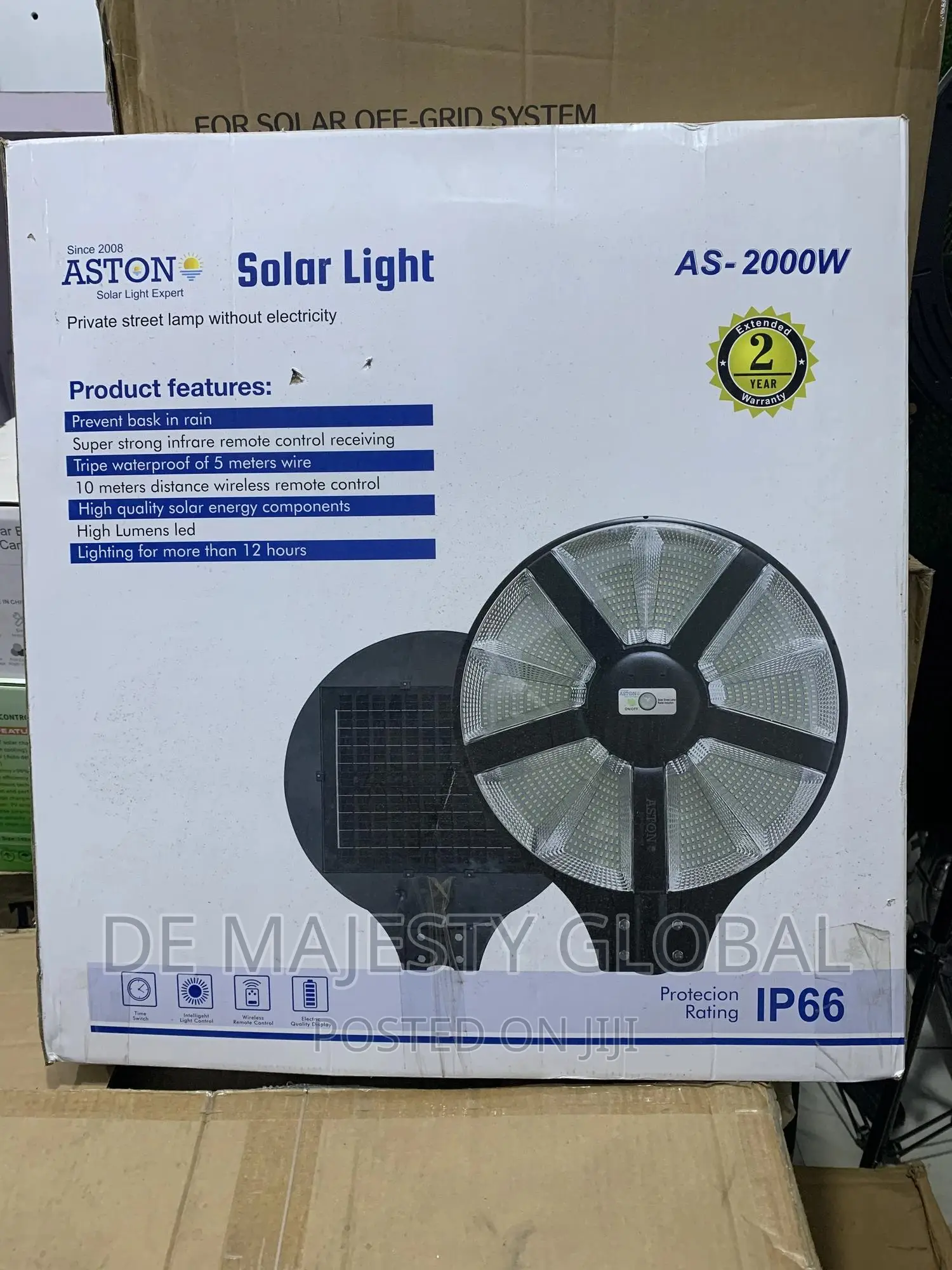 2000watt Aston Solar Solar Street Lights With 2yrs Warranty