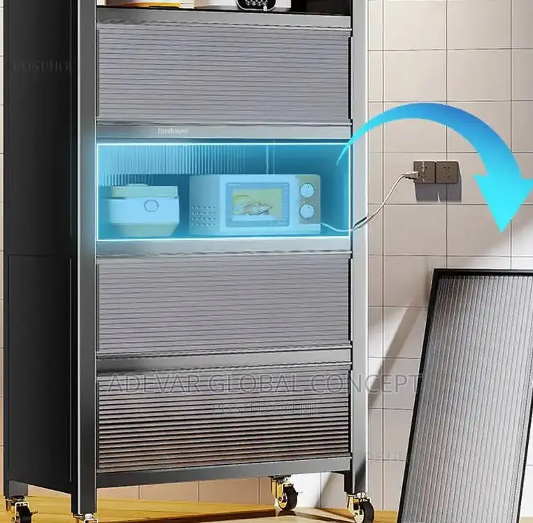 5 Layers Kitchen Multi-Functional Cabinet 85cm With Wheel