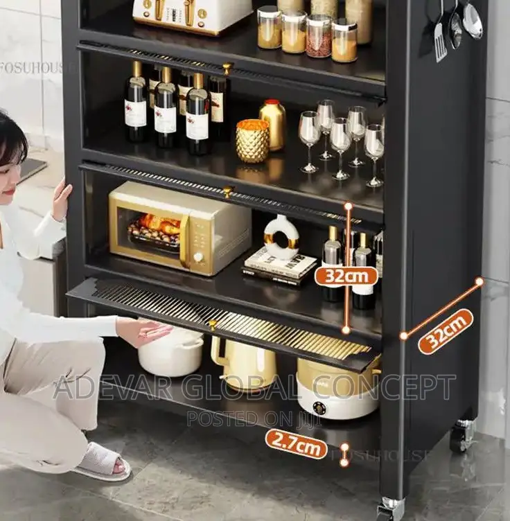 5 Layers Kitchen Multi-Functional Cabinet 85cm With Wheel