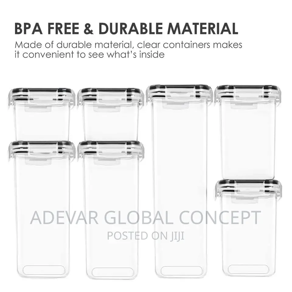 7 PCS Plastic Container Food Storage Cereal Box With Lids