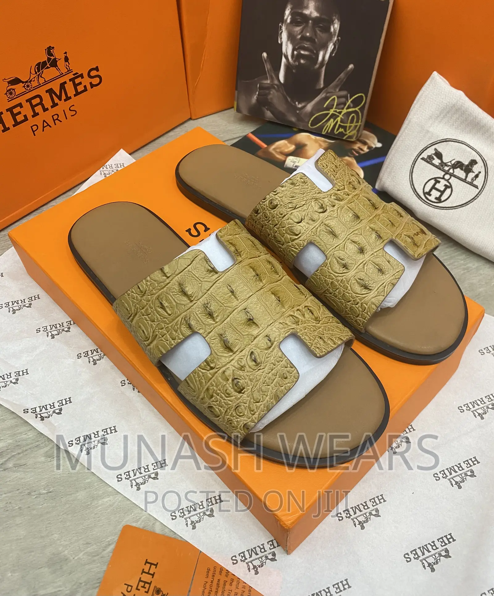Hermes Leather Slipers
